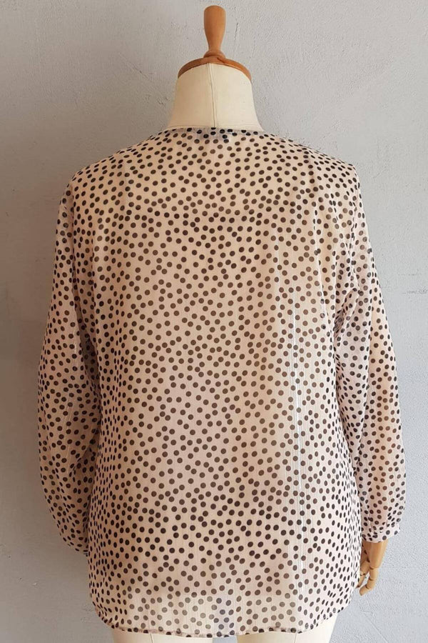 Büyük Beden Kadın  Şifon Fırfırlı Bluz - Astarlı