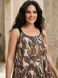 Hanezza Asymmetric Cut Floral Pattern Chiffon Dress in Cotton Viscose