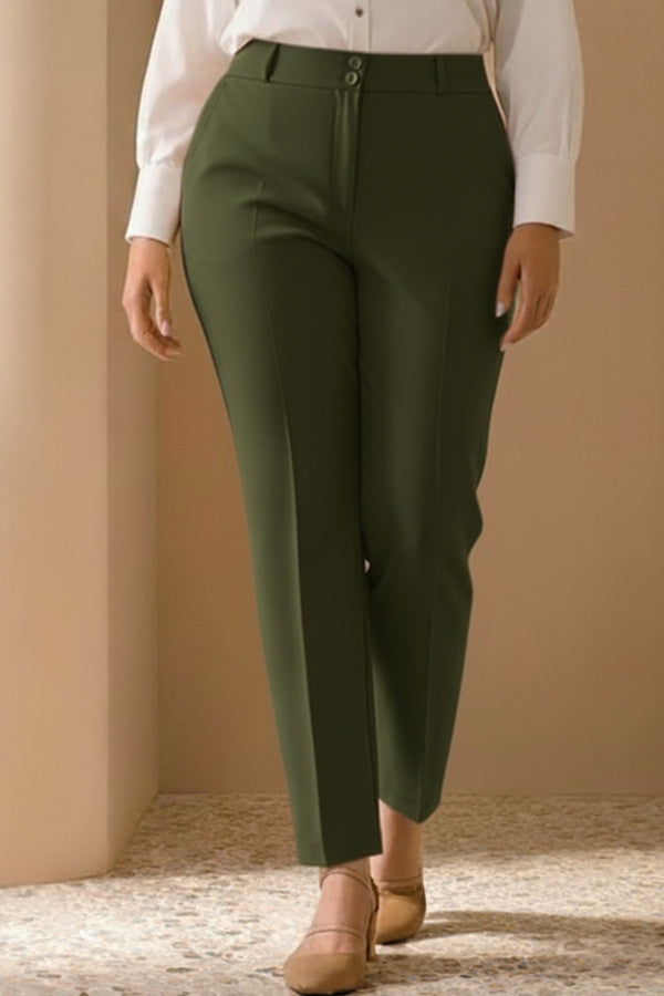 Plus Size Women's High-Waist Tailored Trousers