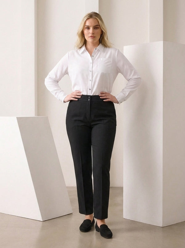 Plus Size Women's High-Waist Tailored Trousers