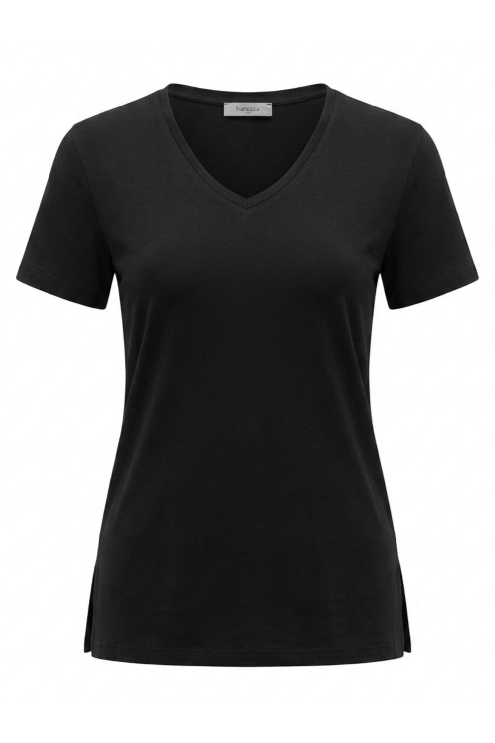 Kadın Büyük Beden V Yaka Yanı Yırtmaçlı  Pamuklu Viskon T- Shirt ( Serifikalı Kumaş ) - Image 95