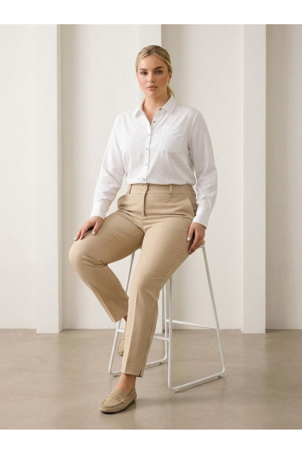 Plus Size Women's High-Waist Tailored Trousers