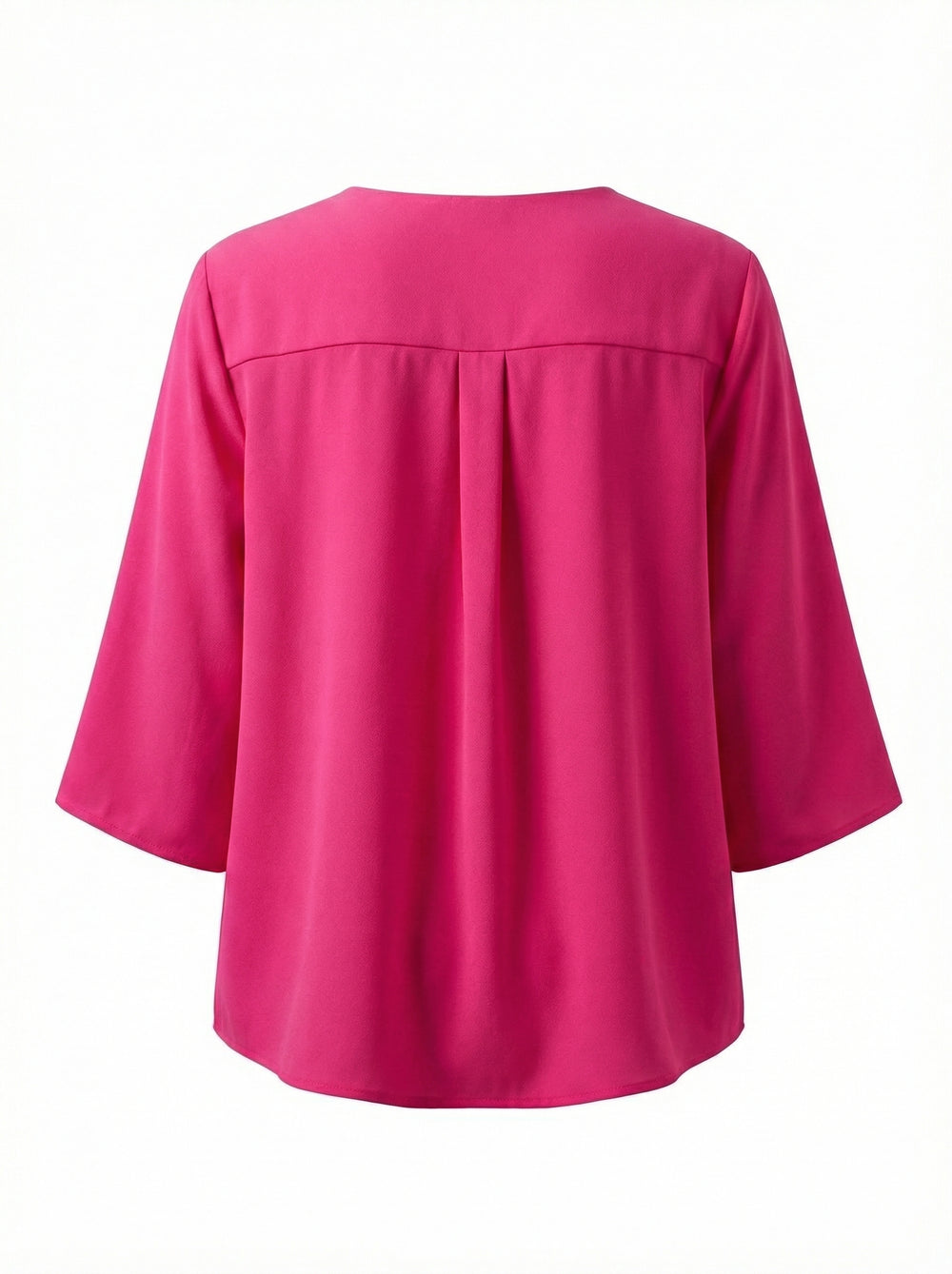 Plus Size Elegant V-Neck Pintuck Detail Jessica Crepe Blouse - Image 60