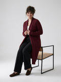 Plus Size Women's Green Shawl Collar Pockets Long Cable Knit Cardigan