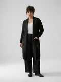 Plus Size Women's Green Shawl Collar Pockets Long Cable Knit Cardigan