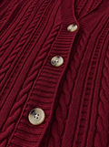 Lange Damenstrickjacke mit Zopfmuster und Knöpfen, große Größen