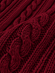 Produktfoto: Lange Damenstrickjacke mit Zopfmuster und Knöpfen, große Größen