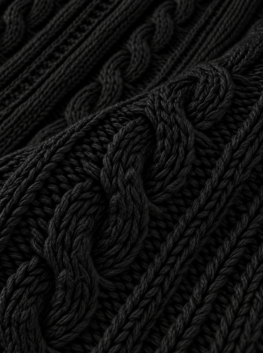 Lange Damenstrickjacke mit Zopfmuster und Knöpfen, große Größen