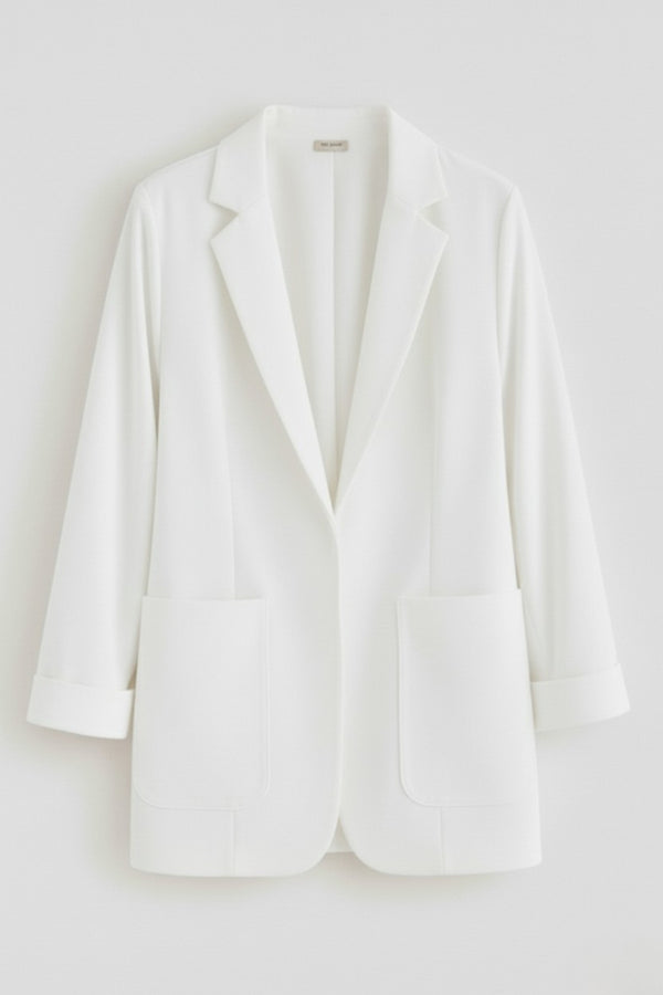 Chaqueta blazer de Atlas elástico con bolsillos para mujer, talla grande