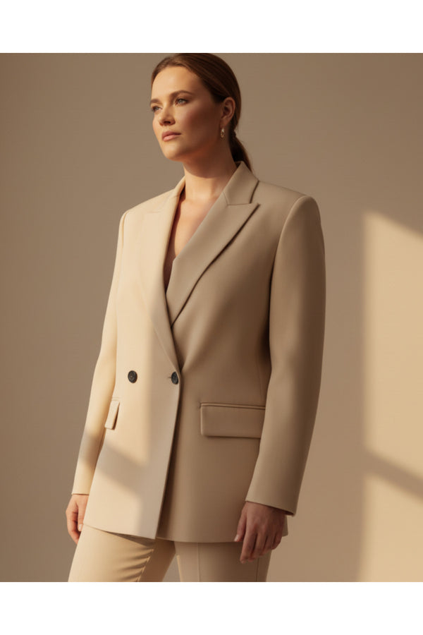 Büyük Beden Kadın  Oversize Vatkalı Astarlı Blazer Ceket