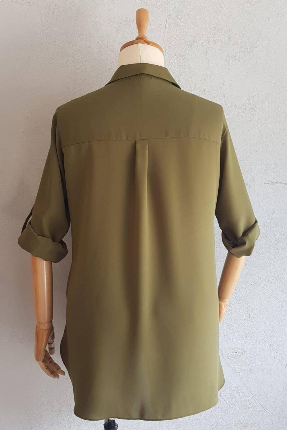 Plus Size Women's Terracotta Hidden Placket Wrinkle-Free Woven Shirt - Image 33