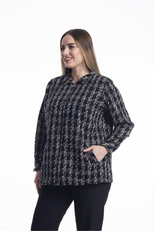 Fermuarlı Spor Ceket - Siyah