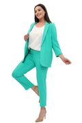 Chaqueta blazer de Atlas elástico con bolsillos para mujer, talla grande