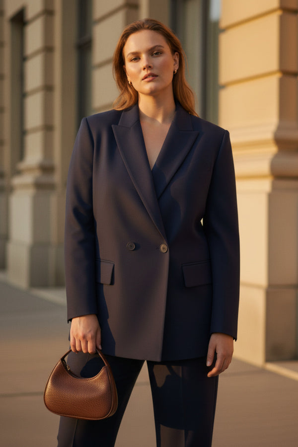 Büyük Beden Kadın  Oversize Vatkalı Astarlı Blazer Ceket