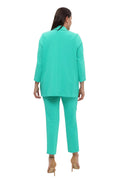 Chaqueta blazer de Atlas elástico con bolsillos para mujer, talla grande