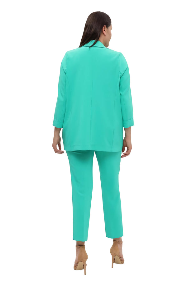 Chaqueta blazer de Atlas elástico con bolsillos para mujer, talla grande