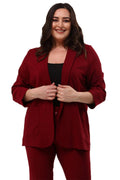 Chaqueta blazer de Atlas elástico con bolsillos para mujer, talla grande