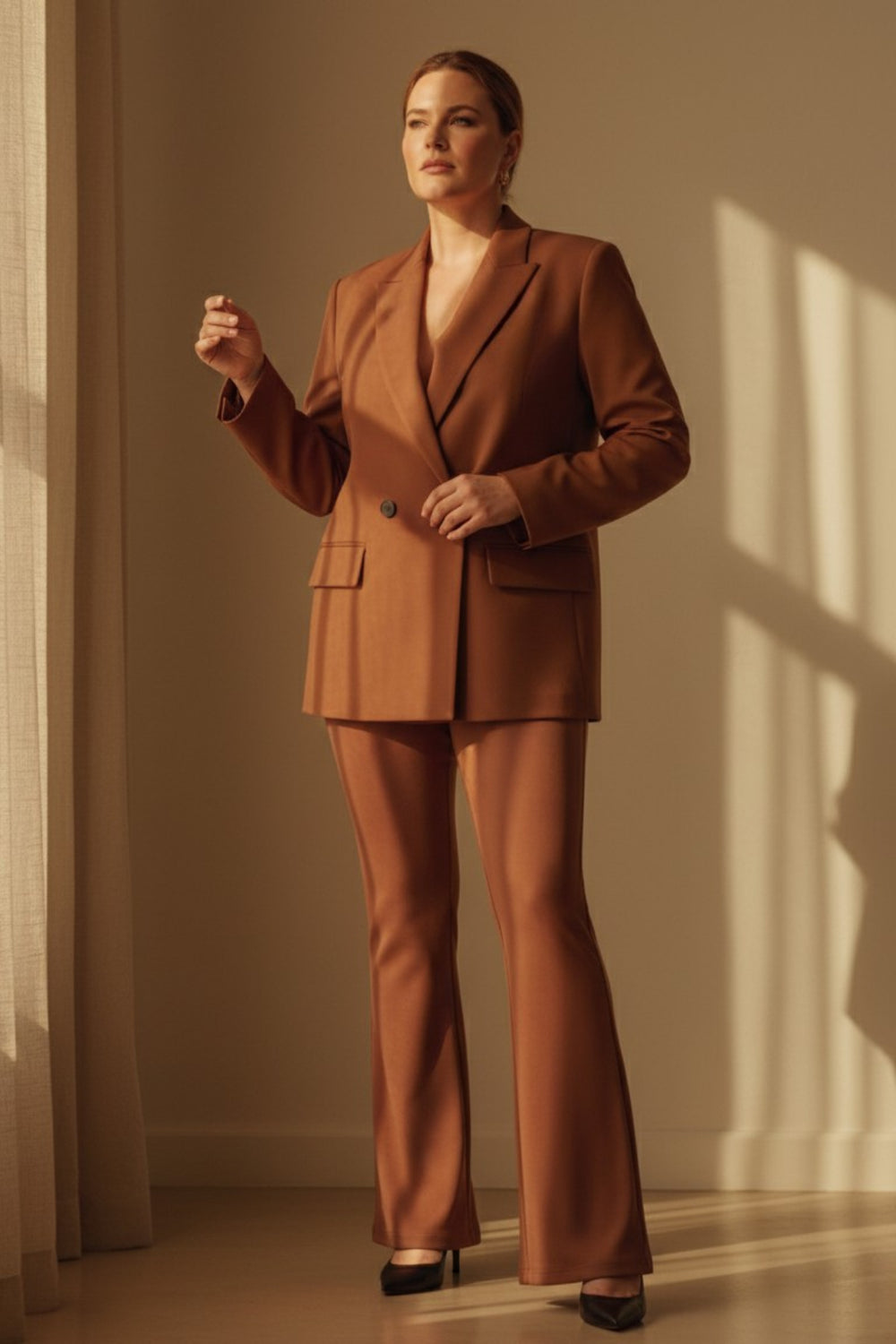 Büyük Beden Kadın  Oversize Vatkalı Astarlı Blazer Ceket - Image 49