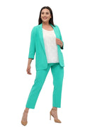 Chaqueta blazer de Atlas elástico con bolsillos para mujer, talla grande
