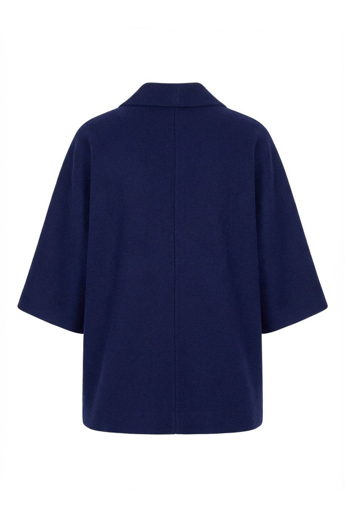 Women's Plus Size Crepe Fabric Blazer Jacket - Batwing Sleeve Double Button