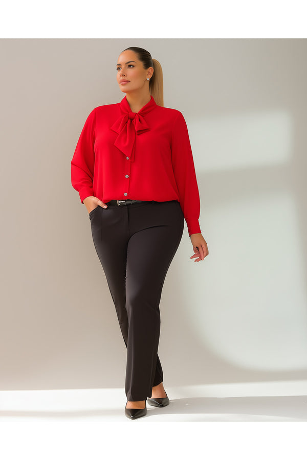 پیراهن یقه کراواتی جسیکا سایز بزرگ هانزا