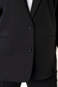 Women's Plus Size Crepe Fabric Blazer Jacket - Batwing Sleeve Double Button