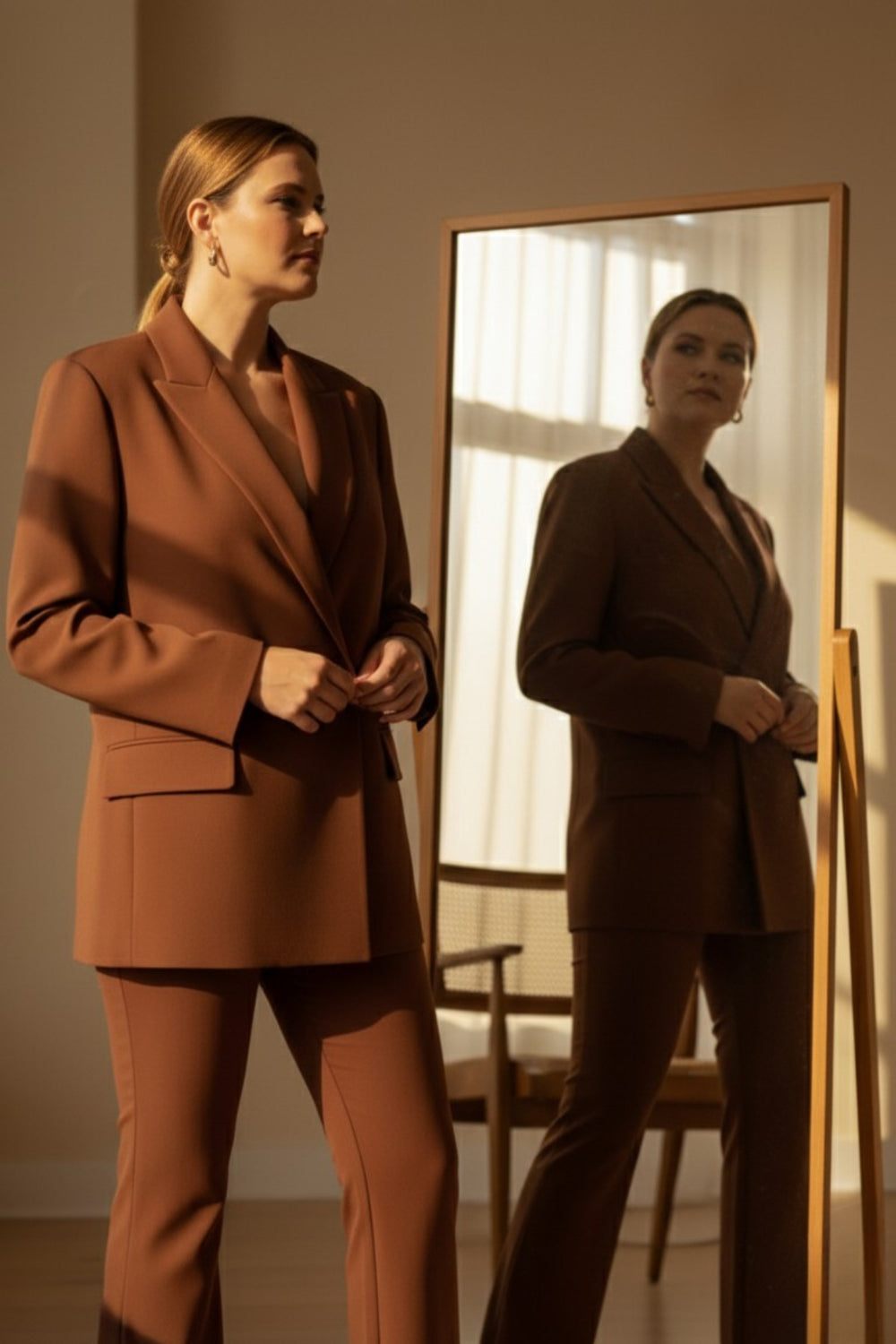 Büyük Beden Kadın  Oversize Vatkalı Astarlı Blazer Ceket - Image 47