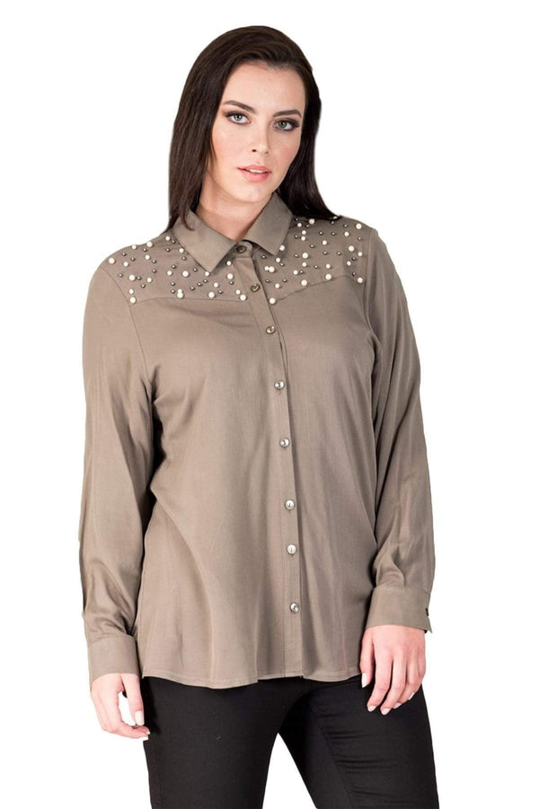 Inci Detaylı Cotton Gömlek