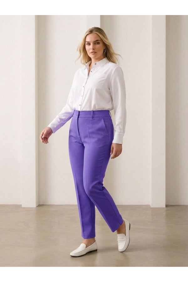 Plus Size Women's High-Waist Tailored Trousers