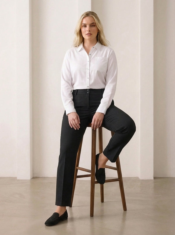 Plus Size Women's High-Waist Tailored Trousers