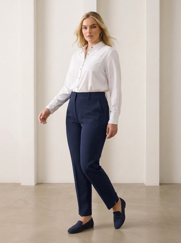 Plus Size Women's High-Waist Tailored Trousers