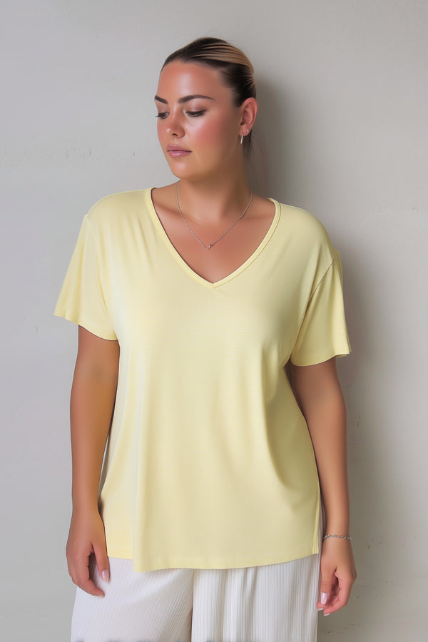 Comodidad sin límites: Camiseta básica con cuello en V