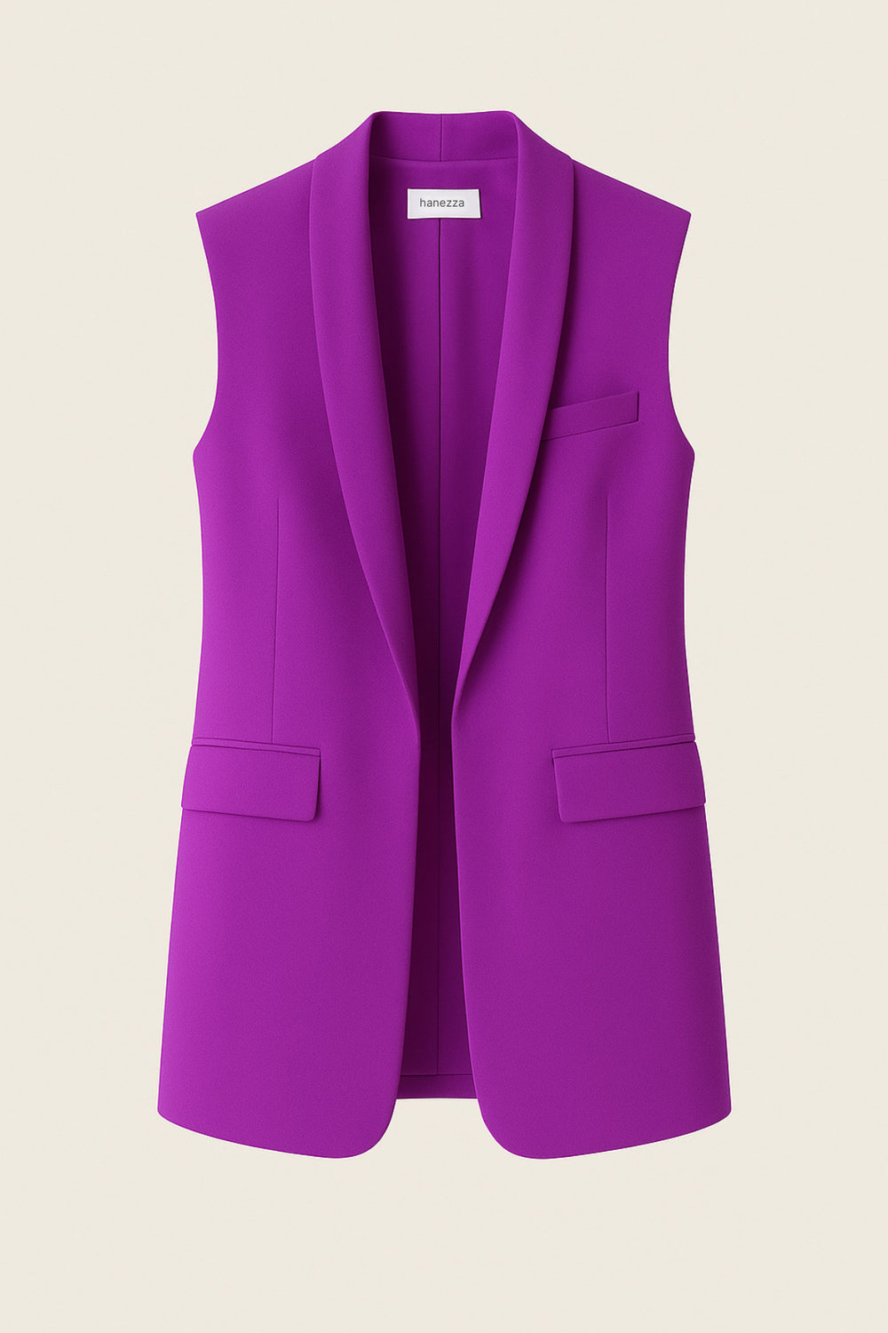Büyük Beden Blazer Yelek - Atlas Kumaş - Image 27