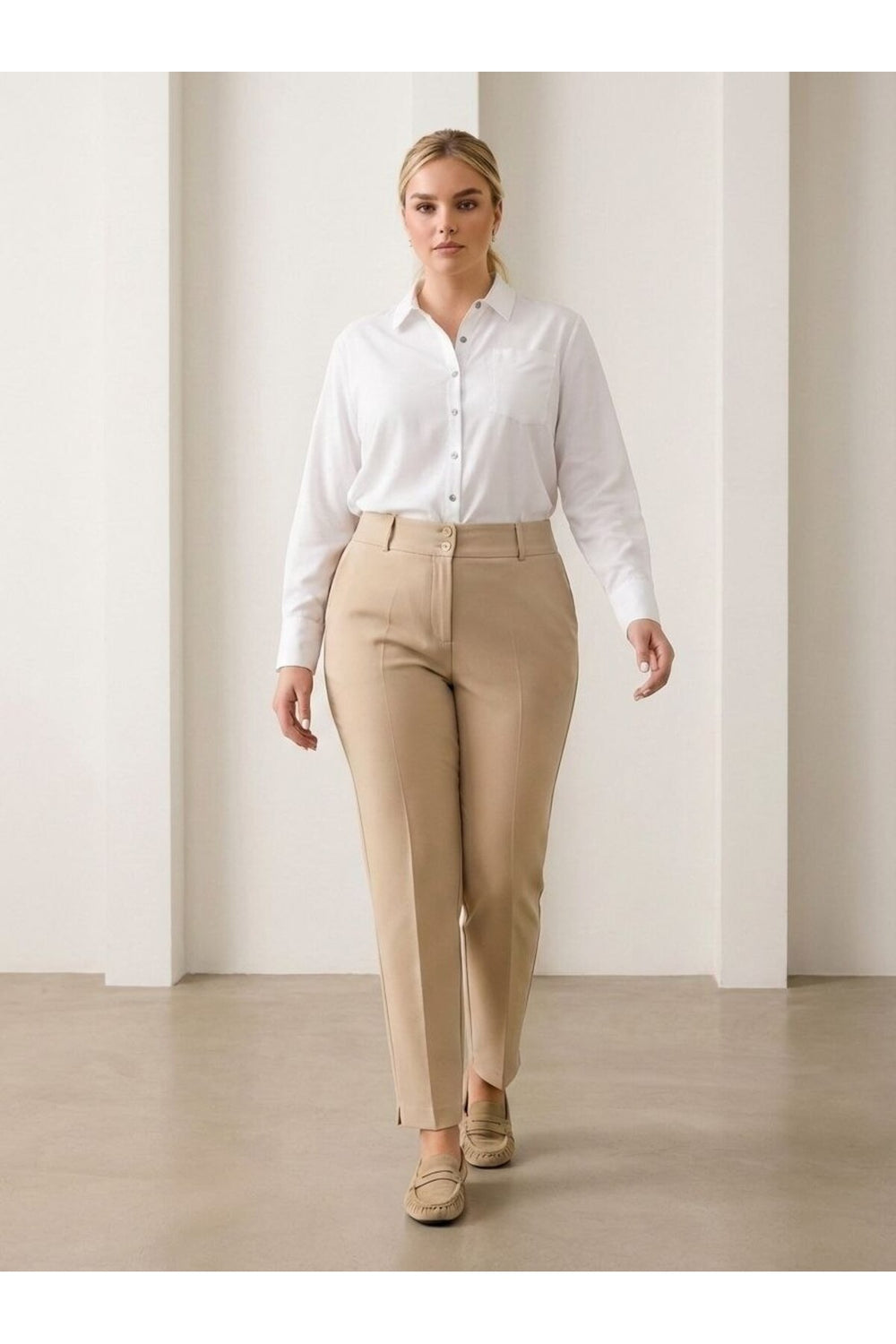 Plus Size Women's High-Waist Tailored Trousers - Image 47