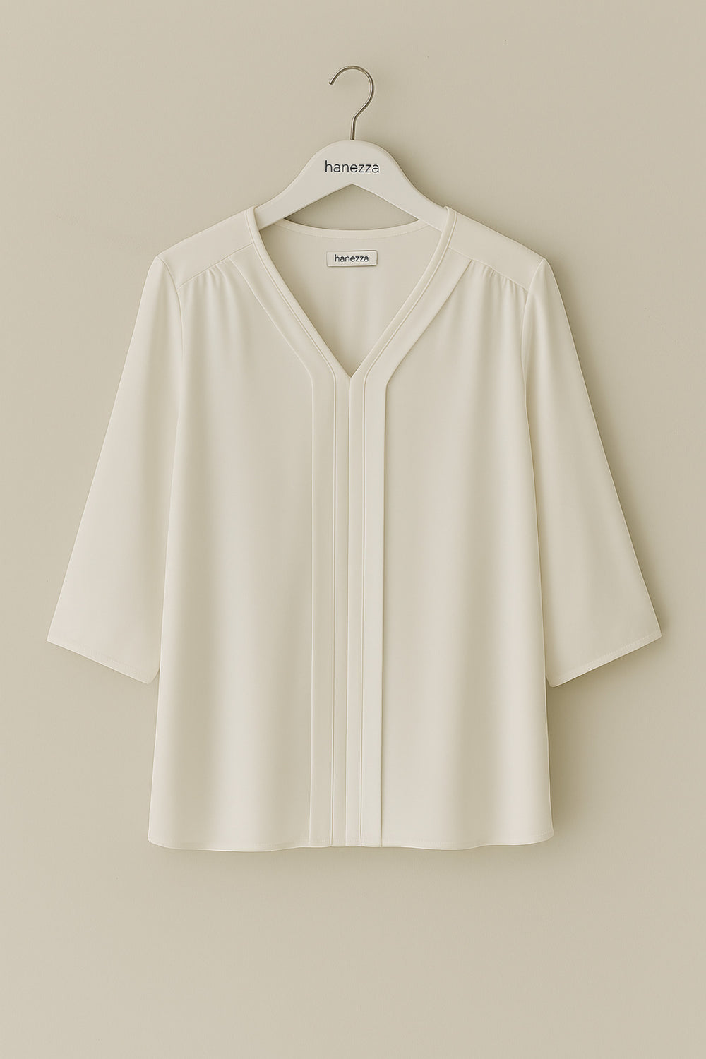 Plus Size Elegant V-Neck Pintuck Detail Jessica Crepe Blouse - Image 18