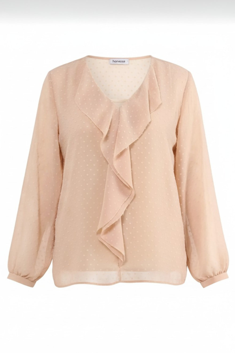 Büyük Beden Kadın  Şifon Fırfırlı Bluz - Astarlı - Image 52