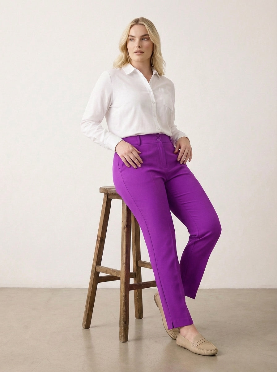 Plus Size Women's High-Waist Tailored Trousers - Image 25