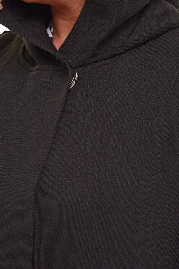 Plus Size Hooded Acrylic Knit Poncho - Oversized Outerwear