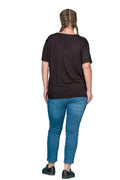 V-Ausschnitt Print-T-Shirt