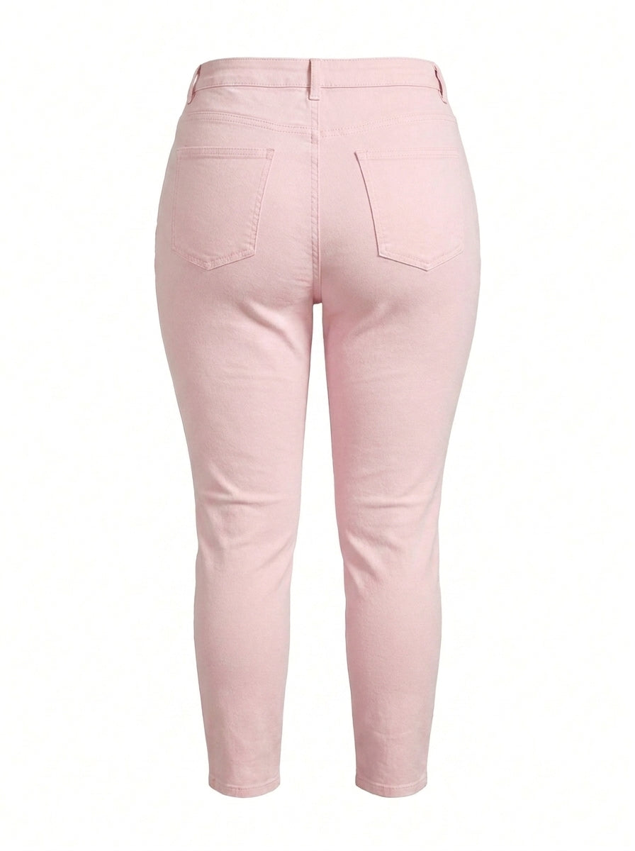 Büyük Beden Kadın Yüksek Bel Likralı Jean Pantolon - Image 8