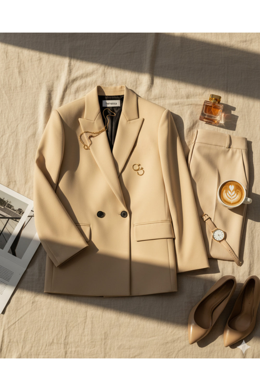 Büyük Beden Kadın  Oversize Vatkalı Astarlı Blazer Ceket - Image 23