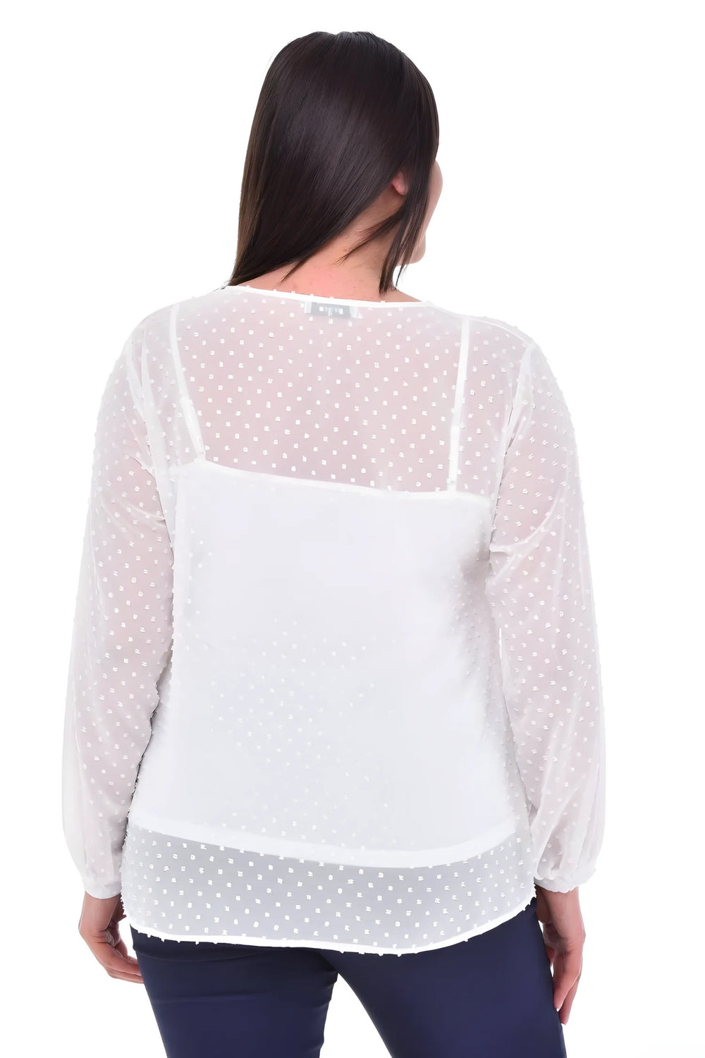 Büyük Beden Kadın  Şifon Fırfırlı Bluz - Astarlı - Image 60