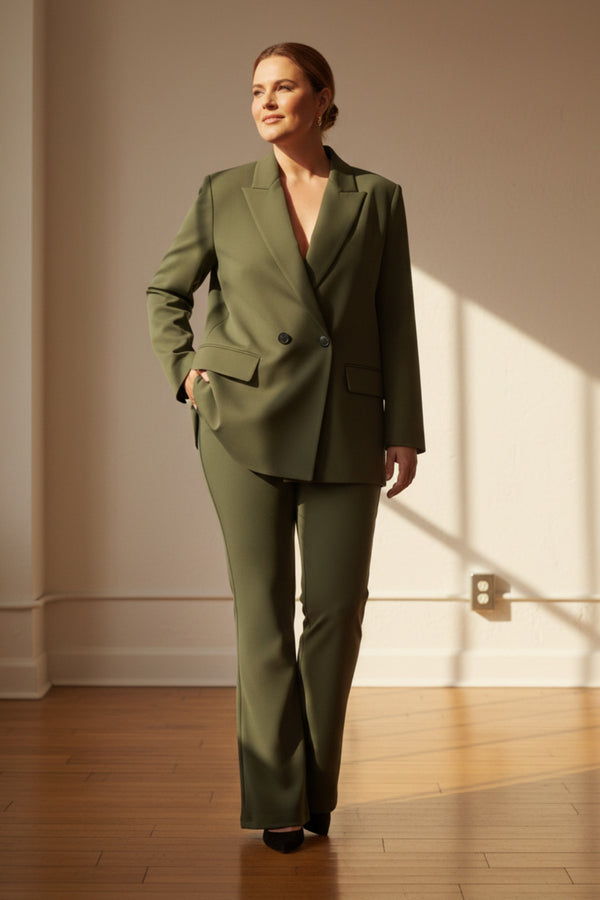 Büyük Beden Kadın  Oversize Vatkalı Astarlı Blazer Ceket