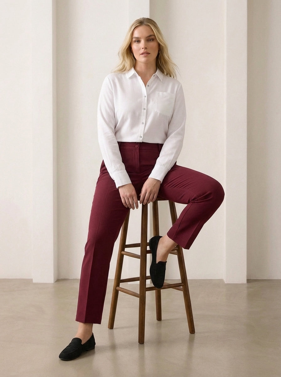 Plus Size Women's High-Waist Tailored Trousers - Image 12