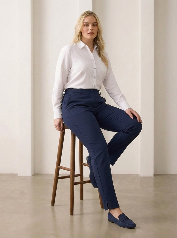 Plus Size Women's High-Waist Tailored Trousers