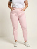 Elastische Damenjeans mit hohem Bund, große Größen