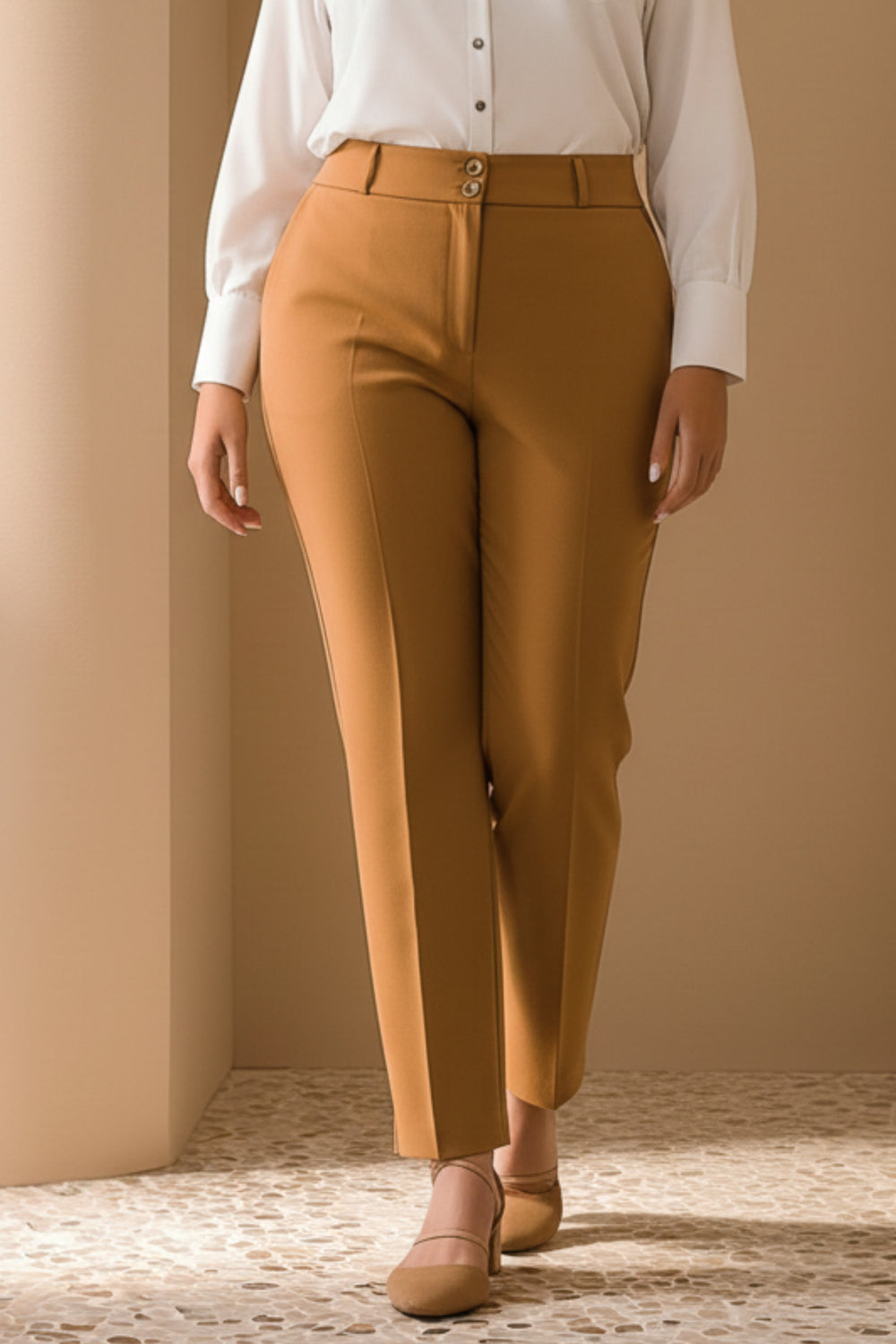 Plus Size Women's High-Waist Tailored Trousers - Image 33