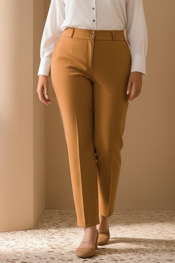 Plus Size Women's High-Waist Tailored Trousers