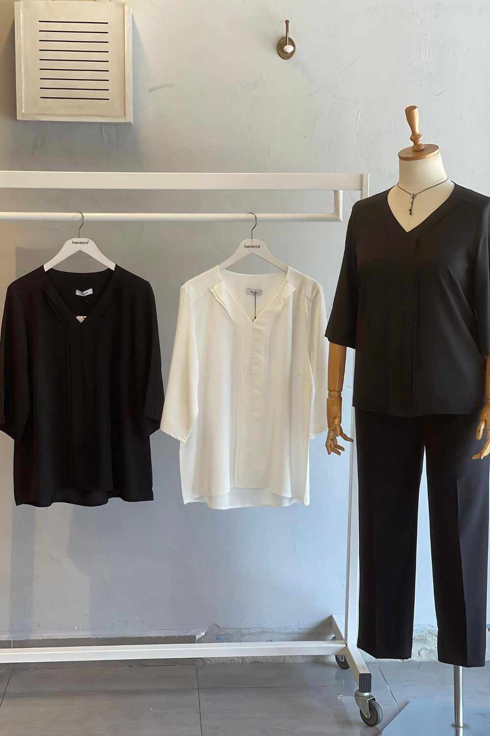 Plus Size Elegant V-Neck Pintuck Detail Jessica Crepe Blouse - Image 21