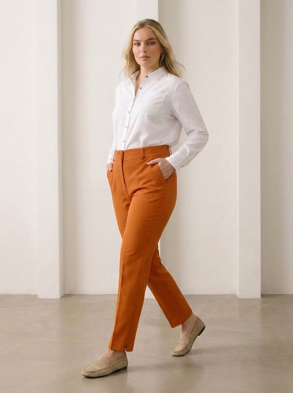 Plus Size Women's High-Waist Tailored Trousers